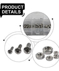 320 Piece Stainless Steel Hex Socket Screws Nuts Bolts Kit 304 Rust Resistant Round Flat Head Washer Assortment