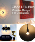 Half Gold Reflected LED Edison Bulbs 6W 60W Equivalent Dimmable G80 Globe Shape E26 in creative room settings