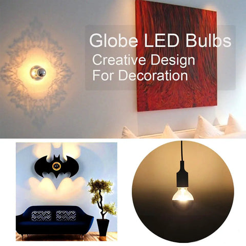 Half Gold Reflected LED Edison Bulbs 6W 60W Equivalent Dimmable G80 Globe Shape E26 in creative room settings