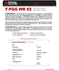 Product data sheet for T-FGG WR #2, a food grade NSF H1 water resistant grease with properties and specifications.