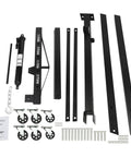 Heavy Duty Folding Engine Hoist And Cherry Picker Shop Crane components, including hydraulic motor, caster wheels, and metal parts.