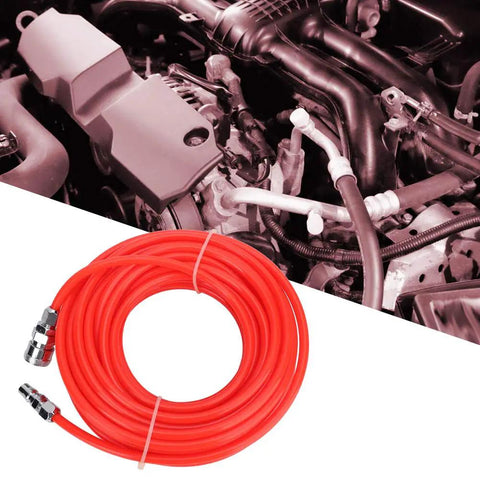 High Pressure Flexible Air Compressor Hose That Kicks Butt For Auto Repair Shops And Mechanics Featuring Quick Male Female Connector Oil Resistant Eva Red Material With Enhanced Durability For 15 Meters, coiled red hose
