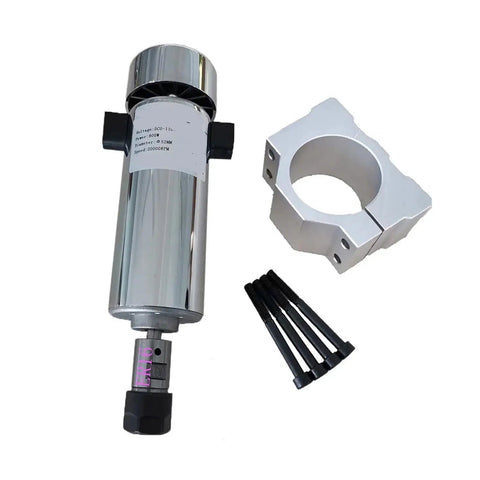 800W 110V DC CNC Spindle Motor Kit With ER16 Chuck for Engraving and Milling, shown with mounting bracket and screws