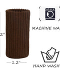 32 Pack Coffee Colored Furniture Leg Socks With Double Thick Elastic Covers, 4.2 inch height, machine and hand washable