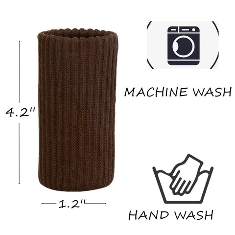 32 Pack Coffee Colored Furniture Leg Socks With Double Thick Elastic Covers, 4.2 inch height, machine and hand washable