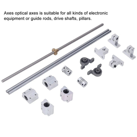400 Millimeter T8 Lead Screw Kit With Optical Axes Lead Screw Nut Sliding Block Coupling Pillow Block Bearing For 3D Printer