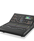 32 Channel Digital Live And Studio Console With 40 Input Channels, 32 PRO Microphone Preamps, 25 Mix Buses, AES50 Networking, And Live Multitrack Recording For Gig Ready Sound featuring control panel with faders and screen on black chassis.