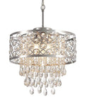 Dope Modern Crystal Raindrop Chandelier 5 Light Chrome Pendant Hanging Light For Dining Room Living Room Kitchen ETL Certified