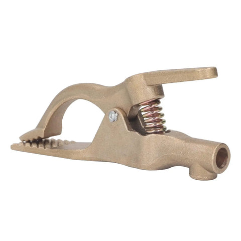 Heavy Duty 35mm Brass Welding Ground Clamp With Super High 500 Amp Conductivity And Oxidation Resistant Body, side view of clamp