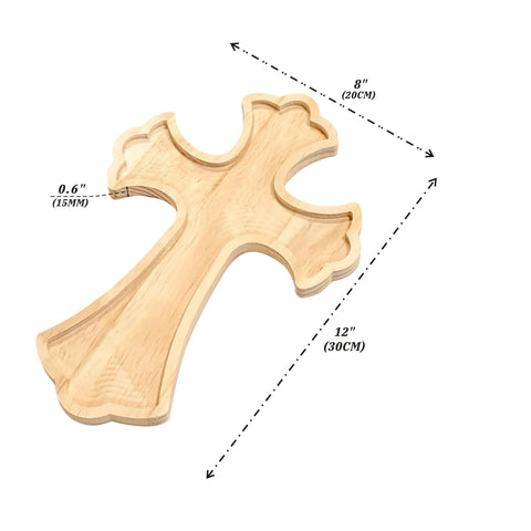 Top Shelf 12 Inch Unfinished Pine Wood Crosses 12 Pack Natural Framed Craft Supplies Ready To Stain Or Paint Measures 12 By 8 Inches, detailed close-up of a 12 inch wooden cross.