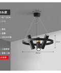Industrial Style Living Room Pendant Lights Modern Simple Restaurant Lighting Fixtures Creative LED Hanging Lamps, black metal, 45cm
