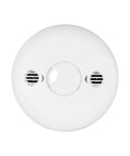 Front view of Smart Ultrasonic And PIR Dual Technology Occupancy Sensor For Commercial Use, 360 Degree Coverage Up To 1600 Sq Ft, Ceiling Mount, MDC50VW, White, Precise Motion Detection For Typing And Page Flips, No False Triggers.
