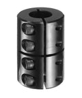 Rock Solid 5/8 To 5/8 Bore Shaft Coupling, 1-5/16 Inch Outer Diameter, 2 Inch Length, Black Oxide Plated, Single Split Clamping With 10-32 X 1/2 Inch Set Screws, Ideal For 3D Printer Motors And Drive Wheels, black shaft coupling