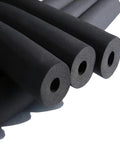 Close-up of 2 Inch ID Pipe Insulation Foam Tube 6 Ft Black Nitrile Rubber Tough Protector Cover For AC Units Guitar Stands Cargo Racks