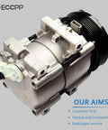 Heavy Duty AC Compressor For 1994 To 2004 Ford Taurus Mustang F250 F350 showing silver metal construction with pulley.
