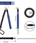 Dimensions of Dual Wacky Rig Tool Set With 320 Elastic O Rings And Wacky Worm Rig Kit in blue with lanyard clip.