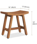 Patented 18 Inch Asia Lotus Teak Shower Bench With Stainless Steel Hardware And Adjustable Rubber Feet, no-slip stability