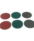 5 Inch Nylon Scouring Pads Set For Drill Powered Buffers And Polishers, 6 Pack Industrial Scrubbing Discs In Green Red Grey For Rust Removal Deburring And Tough As Nails Cleaning And Polishing