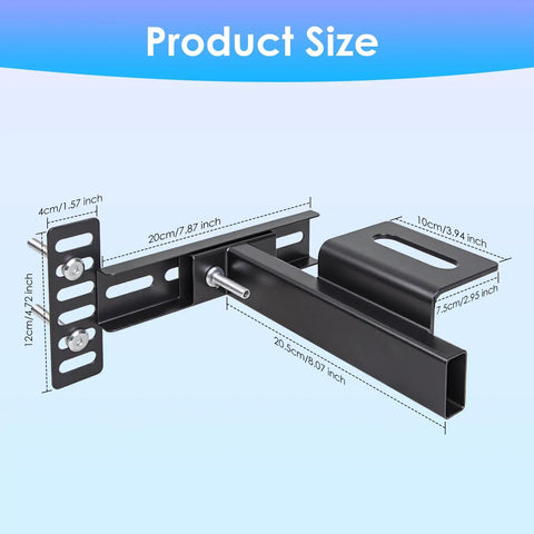 Built Tough Adjustable Headboard Brackets For Metal Bed Frames With Full Hardware Kit dimensions 7.87in x 8.07in in black steel.