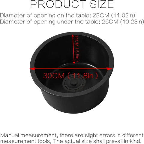 Stainless Steel Kitchen Sink With Black Faucet For Small Kitchens Built Tough Undermount Or Drop In Single Basin Mini Bar Sink 11.8 Inch Wide Ideal For Busy Homes Apartments, shown with dimensions