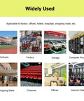 Image showing various environments such as schools, factories, garages, and offices where the 3.3 Foot Stainless Steel Wire Guard Raceway is used.
