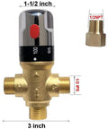 Thermostatic Mixing Valve With One Half NPT Male Connections Water Temperature Controller Valve Solid Brass Body Built Tough