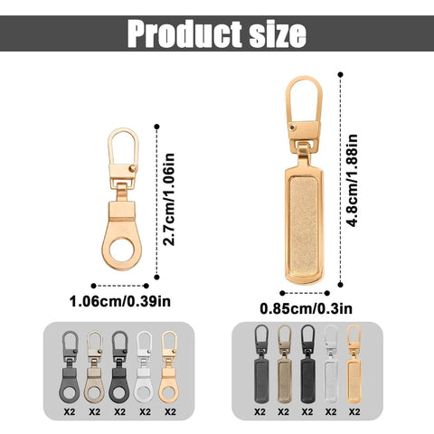 20 Pack Zipper Pull Replacement Kit With 2 Styles Detachable Sliders Easy Install For Jackets Backpacks And Luggage DIY Zipper Repair