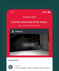 Mobile app showing activity alert detected by Indoor WiFi Security Camera With 1080p HD Video, 180 Degree Field Of View