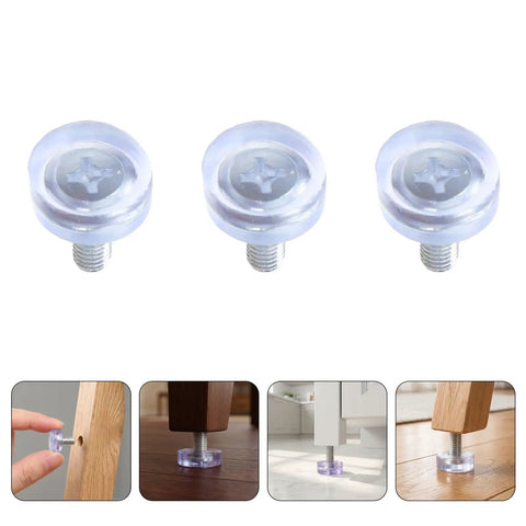 40 Piece Adjustable Furniture Feet Levelers For Cabinets And Garden Furniture, M6 Threaded PVC And Metal Table Legs, 18mm diameter.
