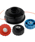 Dual Line Bump Feed Trimmer Head Knob Replacement For ST155 ST165 ST175 ST275 ST285 And Ryobi RY30040A RY30040B Easy Install Fits Weed Eater Style String Trimmers black plastic head with orange line and replacement knobs