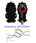 3-54 MHz 1:1 Current Balun For Dipole Antennas, internal view showing toroid core, dimensions 150x70x50mm