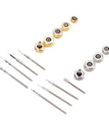 Pro Grade Watch Repair Kit With Stem Extender And Crown Replacement Parts, includes metal stems and gold silver crowns