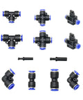 All-in-One Hose Adapters Kit With Quick Connect Fittings 25 And 50 Piece Sets Half Inch Three Quarter Inch Quarter Inch Connectors Four Way Straight Head Elbow Tee Plug Diverter For 6 Mm And 8 Mm Tubing Leakproof Nylon Brass Plastic Orange, assorted fittings