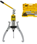 Hardcore 20 Ton Hydraulic Bearing Puller Kit Featuring Adjustable Two Or Three Jaw Grip To Rip Out Stubborn Wheels Hubs Brakes And Pulleys Fast In Any Garage Shop Great For Professional Mechanics Who Need Serious Muscle Power To Get The Job Done, yellow case