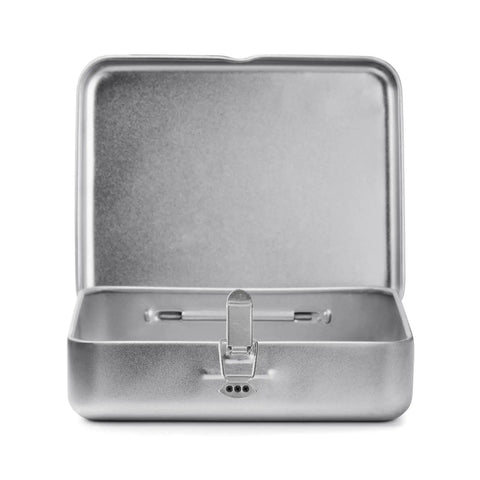 4 Pack Spring Loaded Cabinet Latches With Nickel Plated Steel on open metal box