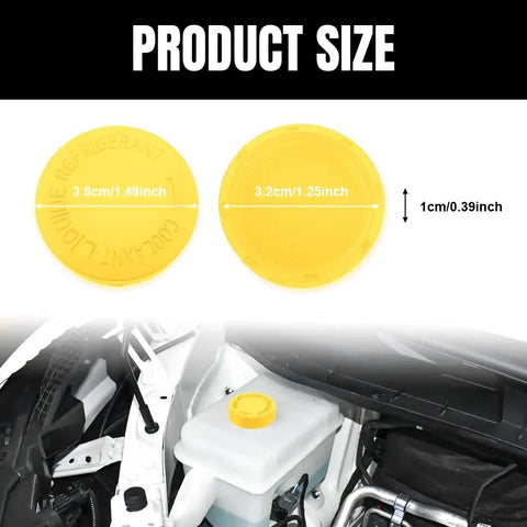 Two Pack Radiator Coolant Reservoir Cap Set Fits Infiniti And Nissan OEM 21712 79900 Yellow Engine Water Tank Cap Installed View