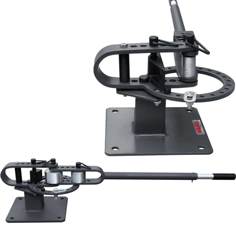 Compact Bench Top Metal Bender With 7 Dies, Manual Flat Bar Bender, Pro Grade Heavy Duty Machine YP-9, close-up view