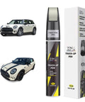 MINI Pepper White 850 Touch Up Paint Kit With 2 In 1 Scratch Remover Pen And Brush, Exact Color Match for MINI cars shown
