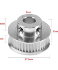 GT2 Timing Pulley 40 Teeth 8mm Bore 6mm Wide Aluminum Alloy Silver 2 Pack CNC Machined Built For Precision Motion Control And Smooth Belt Drive, Ideal For 3D Printers CNC Machines And Robotic Projects, 40T pulley with 8mm bore