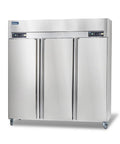 72 Inch Wide Commercial Refrigerator And Freezer Combo Three Doors, stainless steel, heavy duty kitchen essential.