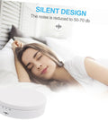 White Electric Rotating Display Stand For Jewelry Watches And Cosmetics Automatic Turntable Showcase with a person sleeping peacefully nearby.