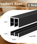 Metal Sliding Door Track Kit Two Sets 48 Inch Length For One Quarter Inch Thick Panels Cabinet Glass Closet Sliding Doors Hardware Black Finish