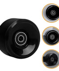 Premium PU Roller Skate Wheels With Bearings Replacement For Indoor Skating On Wood Concrete And Tile Surfaces, black