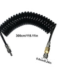 Solid 3 Meter Compressor Air Hose With Quick Connect Fittings For High Pressure Pneumatic Rigs coiled black hose with connectors