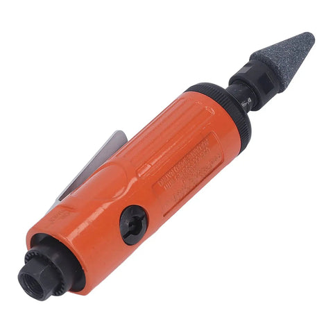 Real Deal Air Die Grinder Kit With No Sweat Comfort Ergonomic Grip And Super Low Noise Operation, Lightweight Pneumatic Power Tool For Auto Repair And Custom Crafts, Built Tough For Daily Workshop Hustle in orange color.