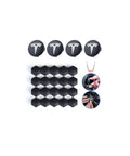 Tesla Wheel Center Caps Kit For Model 3 Y S X 4 Pcs Hub Cap Center Covers With 20 Lug Nut Covers And Removal Tool Matte Black Silver Logo