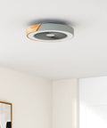 20 Inch Modern Wood Ceiling Fan With Light And Remote Low Profile Bladeless Ceiling Fan For Bedroom Or Living Room