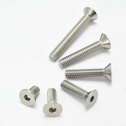50 Pcs 1/4-20 x 1 Flat Head Socket Cap Screws Countersunk Bolts In 304 Stainless Steel 18-8 With Allen Drive Bright Finish Fully Machined Threads 1 Inch Long