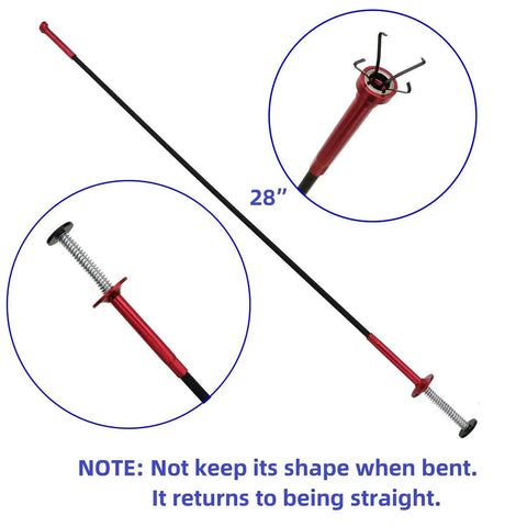 Flexible Claw Magnetic Pickup Tool With 28 Inch Reach, 4-Finger Grabber Claw, Rust-Resistant Spring, 2-In-1 Magnetic Grabber For Reaching Tight Spaces And Grabbing Small Lost Items