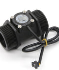 G1 1.5 Inch Thread Hall Effect Water Flow Sensor, Food Grade Plastic Flowmeter, Easy Hookup Inline Flow Meter Counter